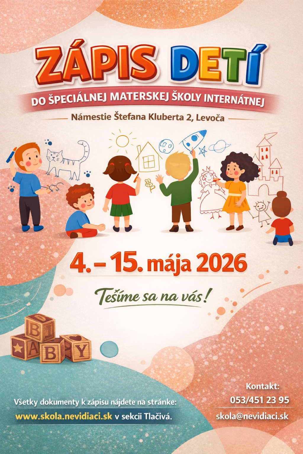 Zápis detí do Špeciálnej materskej školy v šk.roku 2026/27